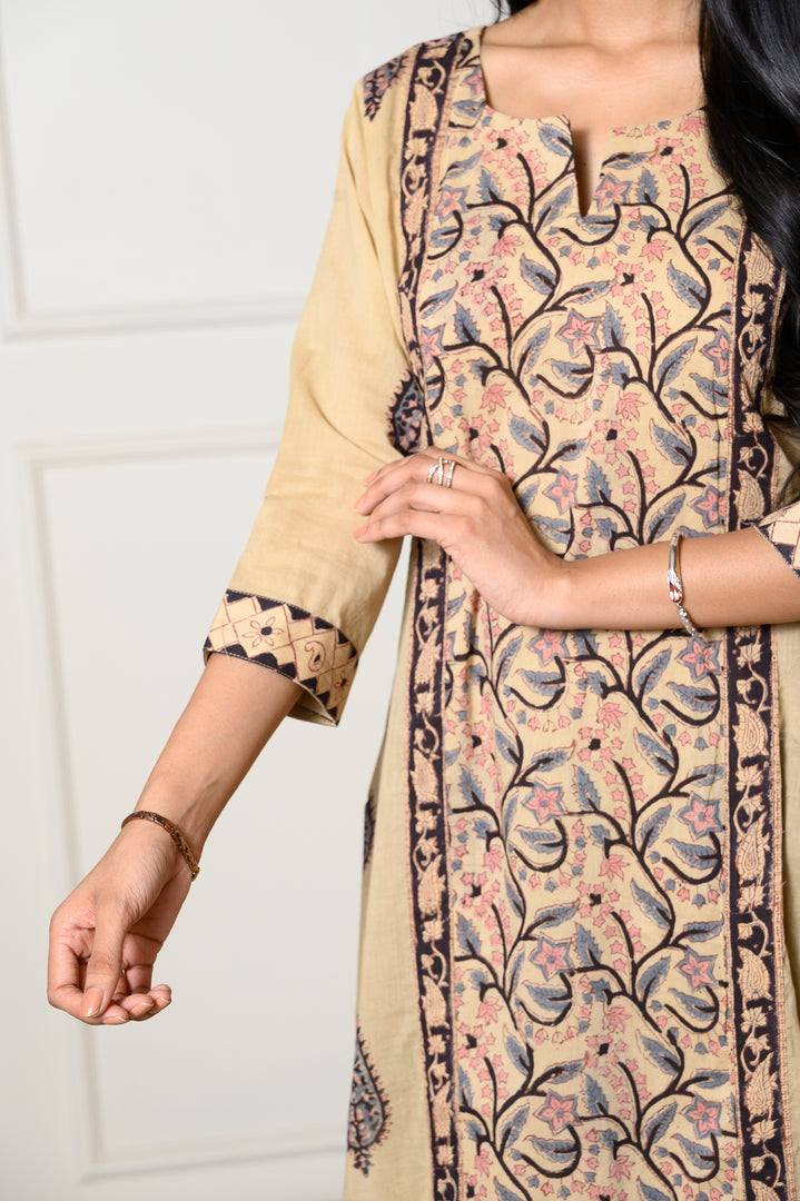 Beige Jaal Kurta