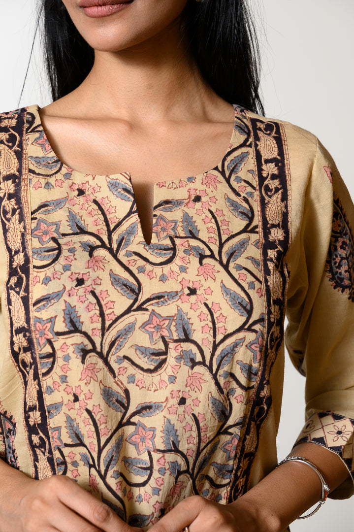 Beige Jaal Kurta